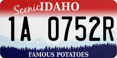 ID license plate 1A0752R