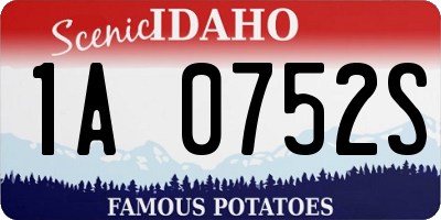 ID license plate 1A0752S