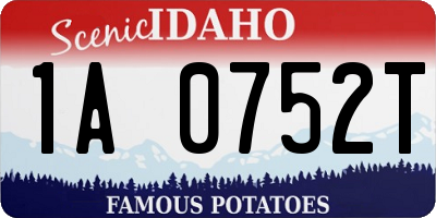 ID license plate 1A0752T