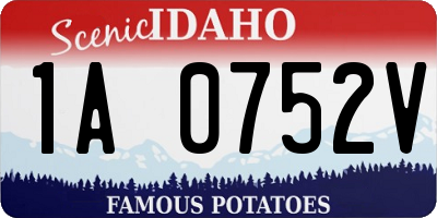 ID license plate 1A0752V