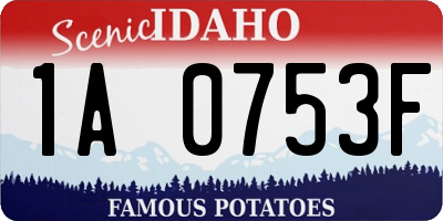 ID license plate 1A0753F