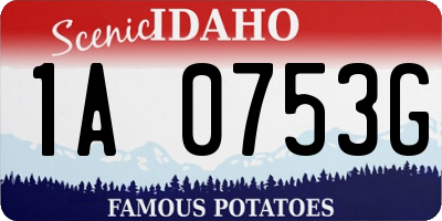 ID license plate 1A0753G