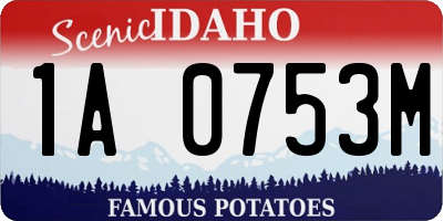 ID license plate 1A0753M