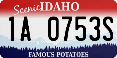 ID license plate 1A0753S