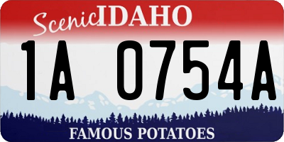 ID license plate 1A0754A