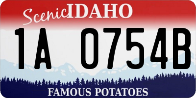 ID license plate 1A0754B
