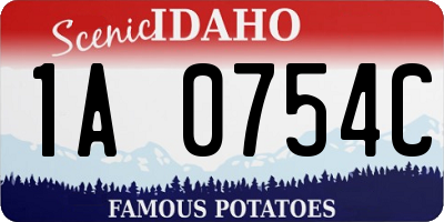 ID license plate 1A0754C