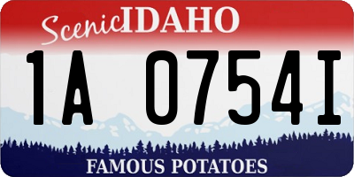 ID license plate 1A0754I