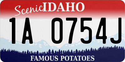 ID license plate 1A0754J
