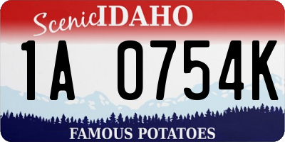ID license plate 1A0754K