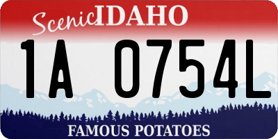 ID license plate 1A0754L