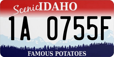 ID license plate 1A0755F
