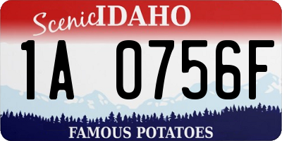 ID license plate 1A0756F