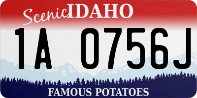 ID license plate 1A0756J