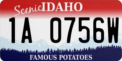 ID license plate 1A0756W