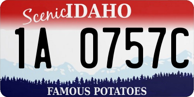 ID license plate 1A0757C