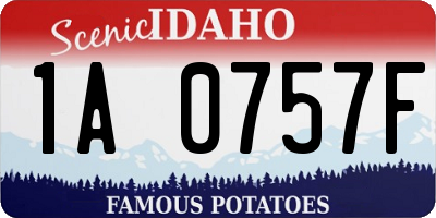 ID license plate 1A0757F
