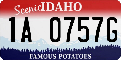 ID license plate 1A0757G