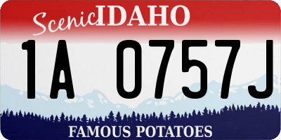 ID license plate 1A0757J
