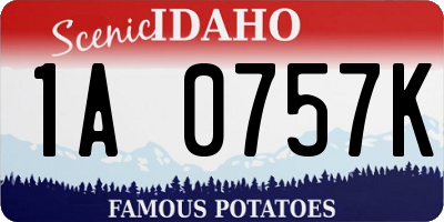 ID license plate 1A0757K