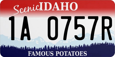 ID license plate 1A0757R