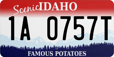 ID license plate 1A0757T