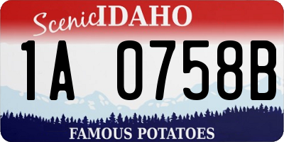ID license plate 1A0758B