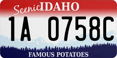 ID license plate 1A0758C