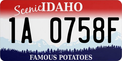 ID license plate 1A0758F