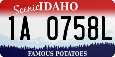 ID license plate 1A0758L