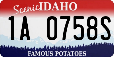 ID license plate 1A0758S