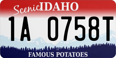 ID license plate 1A0758T