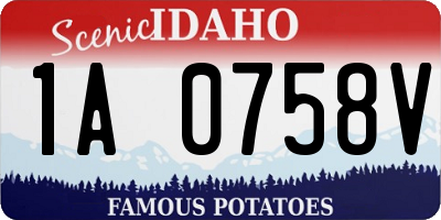 ID license plate 1A0758V