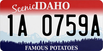 ID license plate 1A0759A