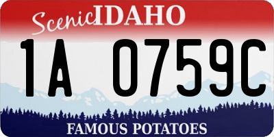 ID license plate 1A0759C