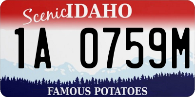 ID license plate 1A0759M