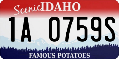 ID license plate 1A0759S