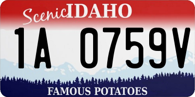 ID license plate 1A0759V