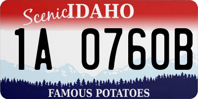 ID license plate 1A0760B