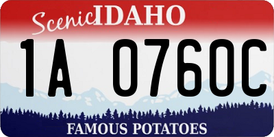 ID license plate 1A0760C