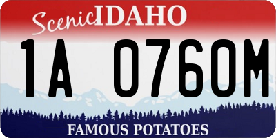 ID license plate 1A0760M
