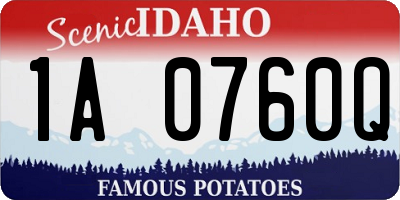 ID license plate 1A0760Q