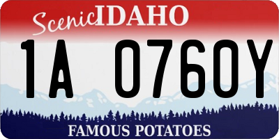 ID license plate 1A0760Y