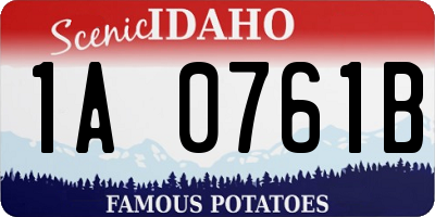 ID license plate 1A0761B