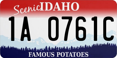 ID license plate 1A0761C