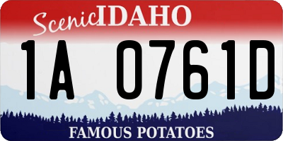 ID license plate 1A0761D