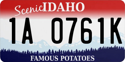 ID license plate 1A0761K