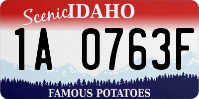 ID license plate 1A0763F