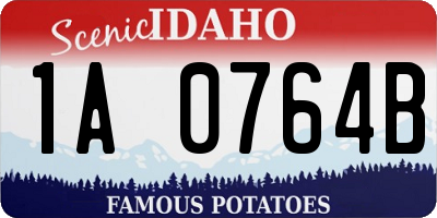 ID license plate 1A0764B