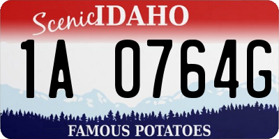 ID license plate 1A0764G